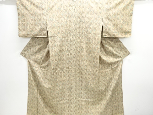 JAPANESE KIMONO / ANTIQUE KIMONO / SILK / TSUMUGI / CRANE